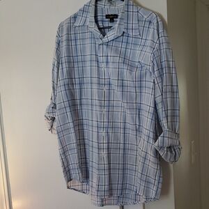 Light Blue and White Checkered Shirt